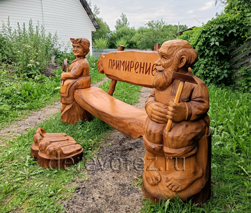 Деревянная скульптура для дачи - 77 фото
